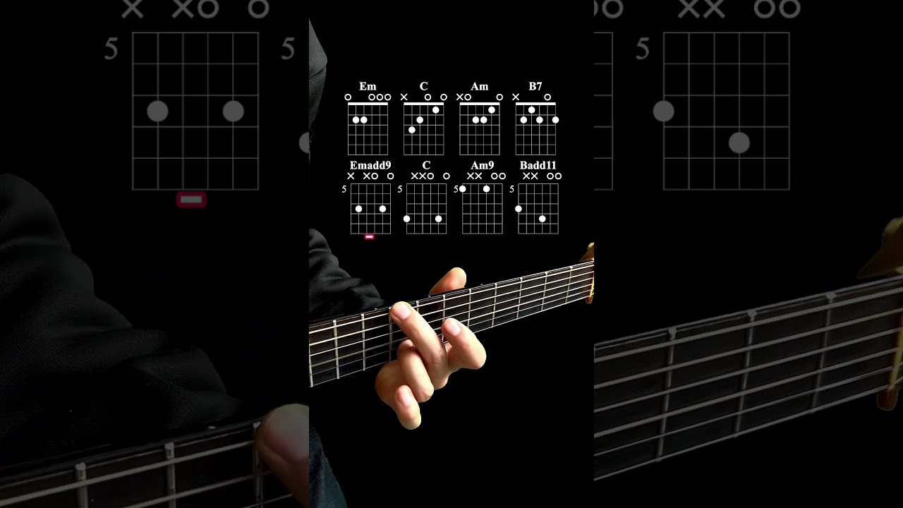 Comparison of basic and special chords in E minor#guitar beginner #guitar teaching