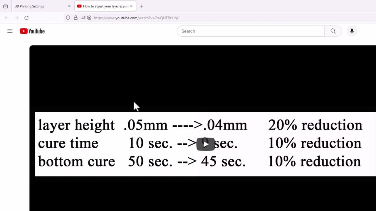 How to adjust your layer exposure times when changing layer height for resin 3d printing