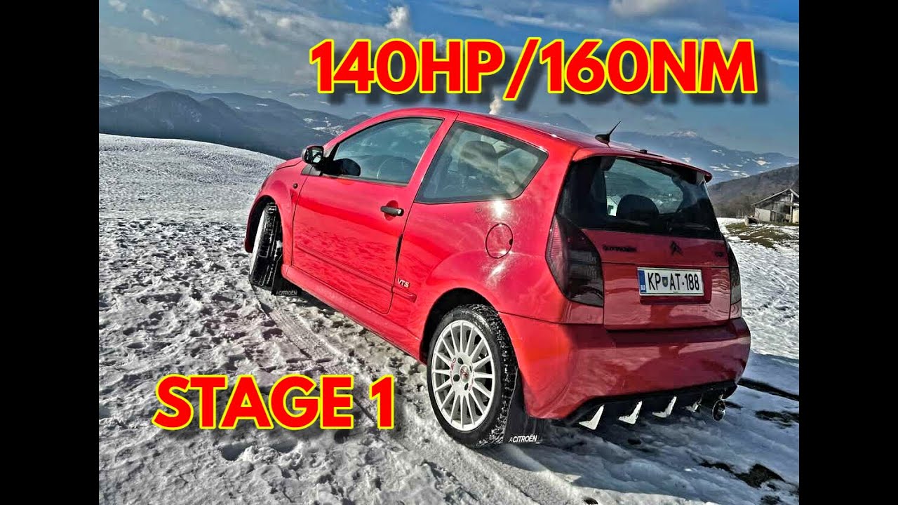 CITROEN C2 VTS STAGE 1(140HP) | STRAIGHT PIPE EXHAUST, REVING, LAUNCHING, FLYBYS...