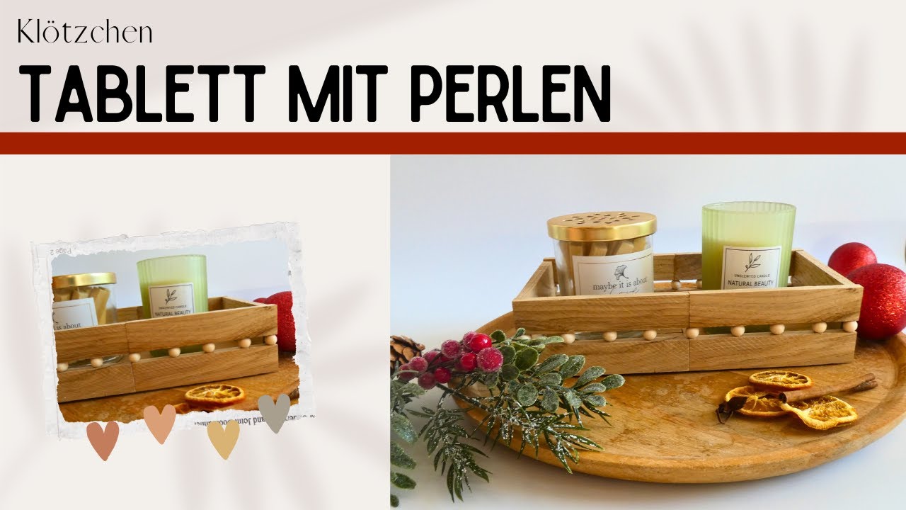 Klötzchen DIY  Tablett aus Holzklötzchen & Perlen | Klötzchenfieber Boho Deko Anleitung