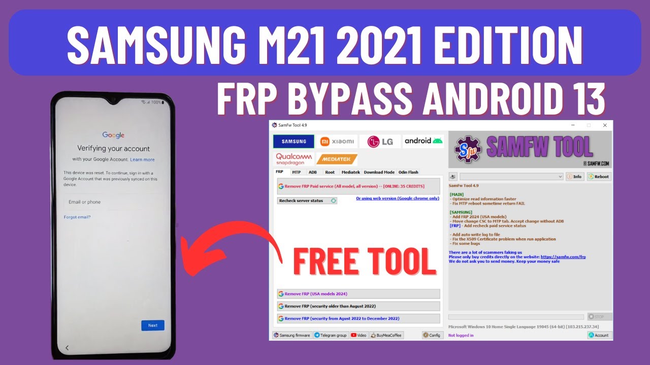 Samsung M21 2021 Edition (M215G) FRP Bypass Android 11 | Samsung FRP Unlock SamFw FRP Tool | A2GSM