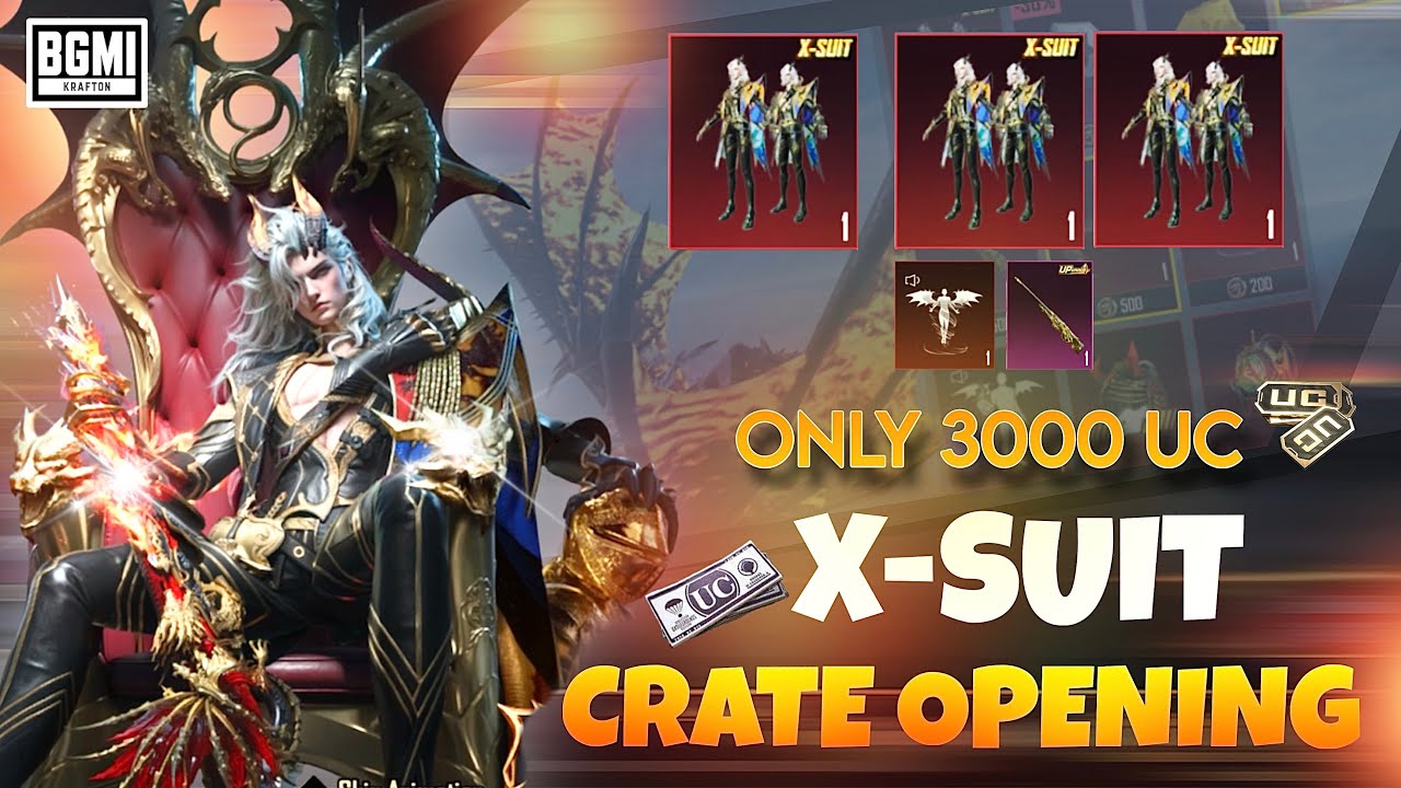 DRAVION X SUIT CRATE OPENING 😱 | JUST 3000 UC | #xsuit #xsuitopening  #bgmi 