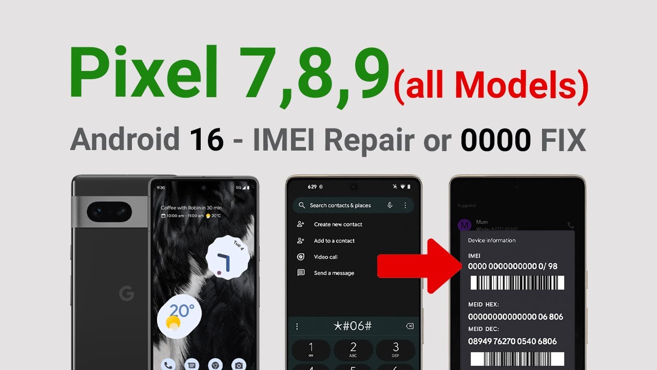 Pixel 7/8/9 IMEI 000000 Fix (Android 16) | CPID Restore Full Guide | 2025