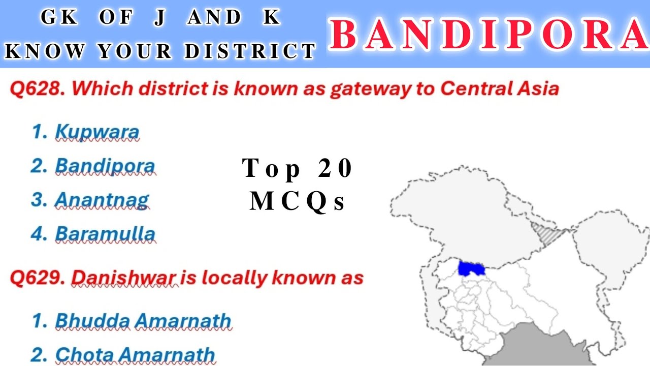Know Your District || Bandipora District Facts || GK of J and K || @TheAspirants