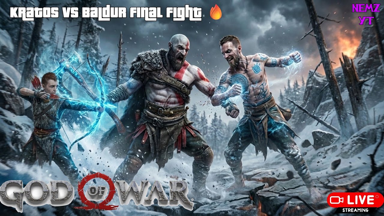 Kratos Vs Baldur Epic Fight⚔️| God Of War live Gameplay Day 11 Nemz Yt