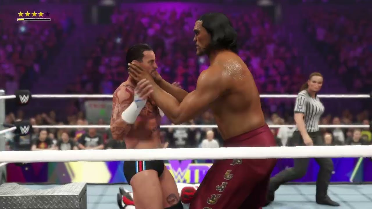 WWE 2K24 - AJ Styles vs CM Punk vs The Great Khali!