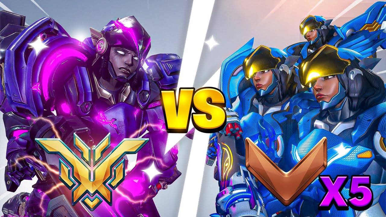 يزن فرح ضد خمسة برونزات يلعبون فرح!🚀 اللي صار مستحيل🔥 | YZNSA Vs 5 Bronze Pharah