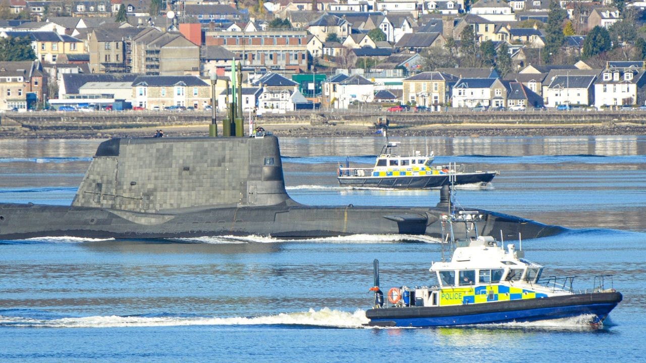 HMS Anson arrives on the Clyde for the first time