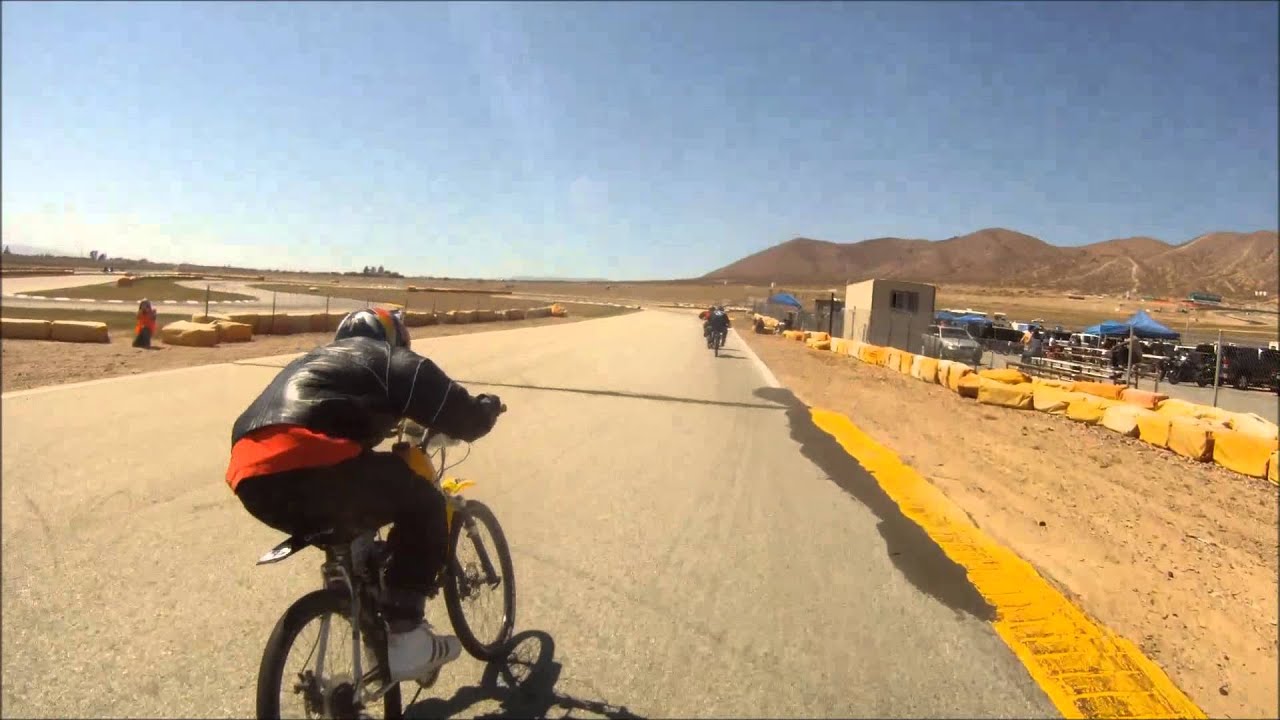 Motorized Bicycle Race Willow Springs Raceway Go Kart Track Amatuier class 3rd Place Finsih 4/12/14