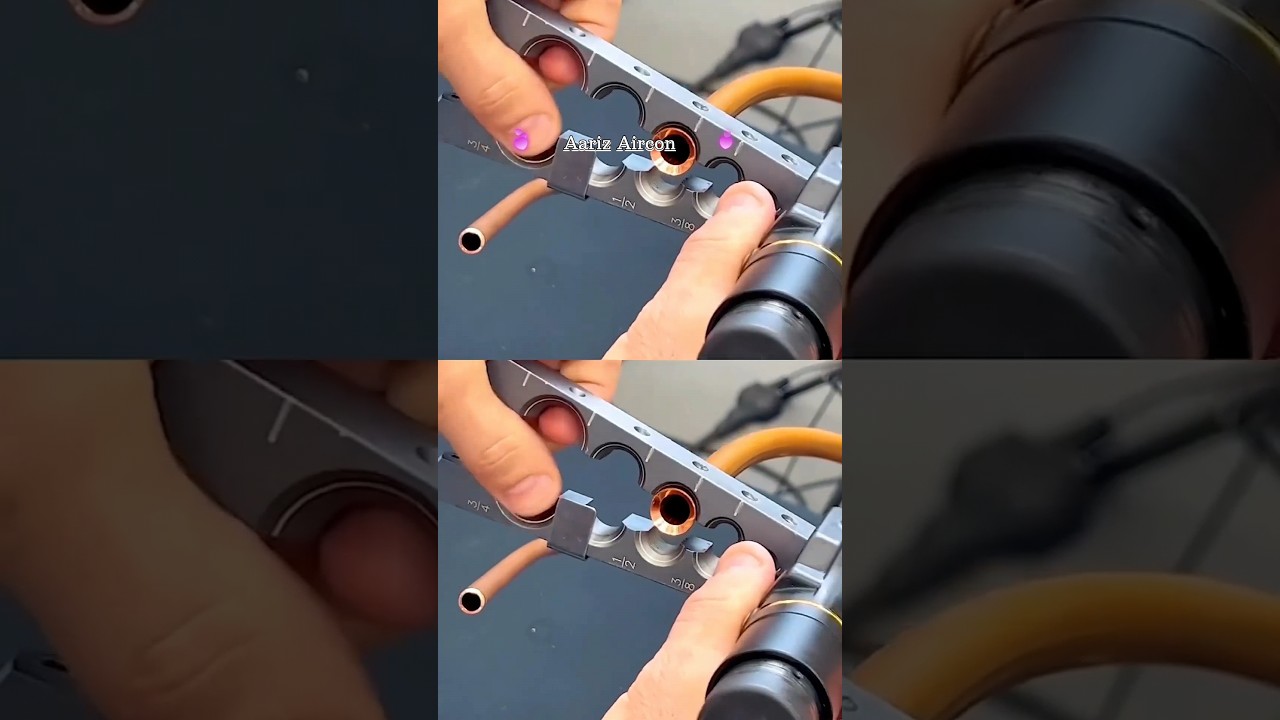 Flaring block 🧑&zwj;🔧🛠️ HVAC Flaring Tool Kit with Pipe Cutter & Deburring Tool #ac #aariz #aarizaircon