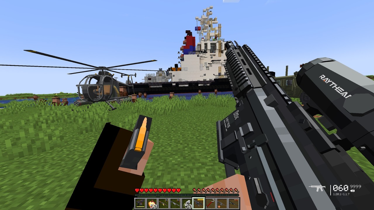 Villagers Built a Military Ship… I Destroyed It as a Pillager with Modern Guns! 😱🚢💥