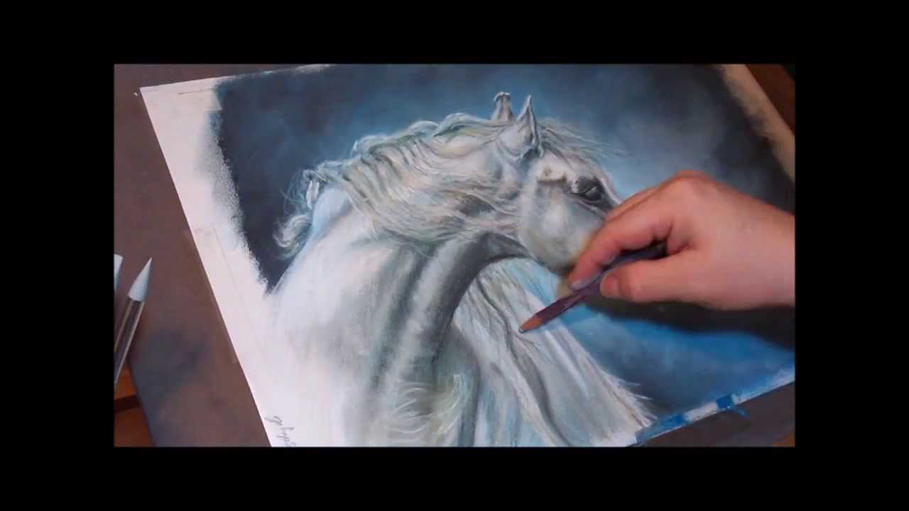 Fast drawing - Arabian horse in soft pastels