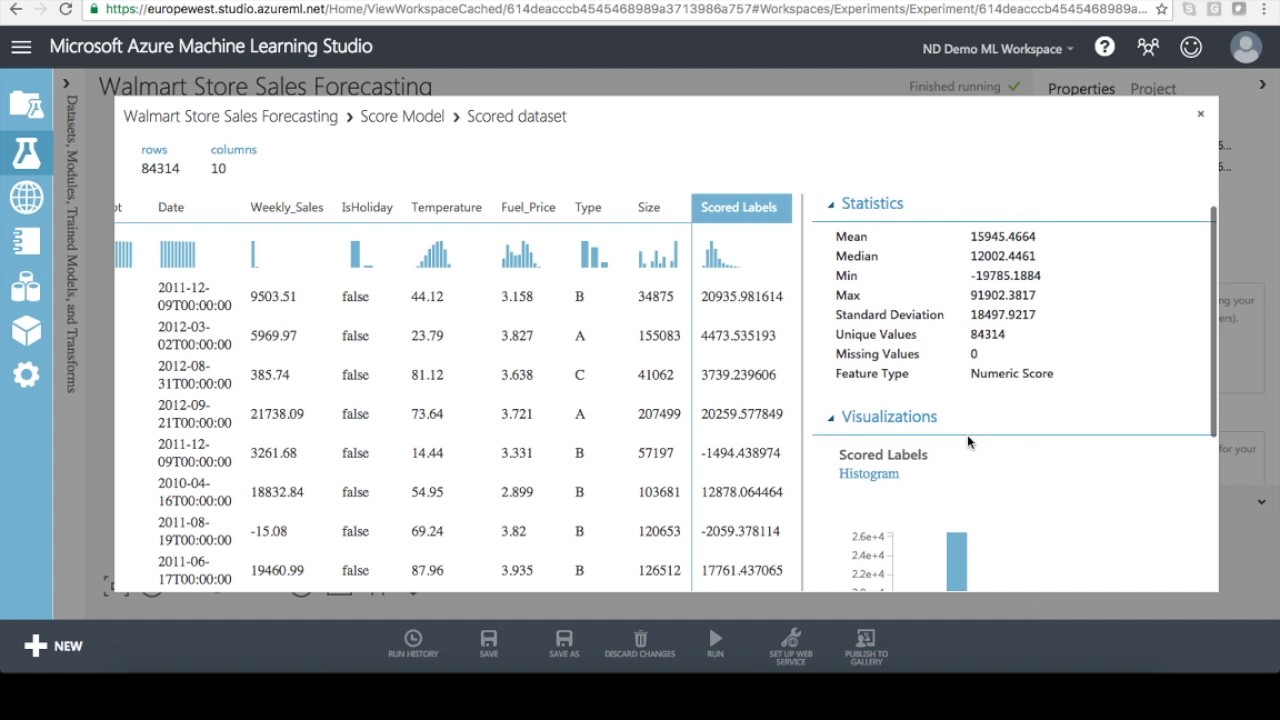 Azure Machine Learning Demo - Walmart Sales Forecast