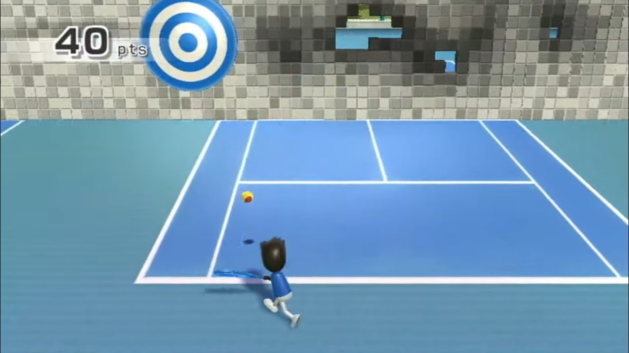 Wii Sports tennis target practice going for platinum