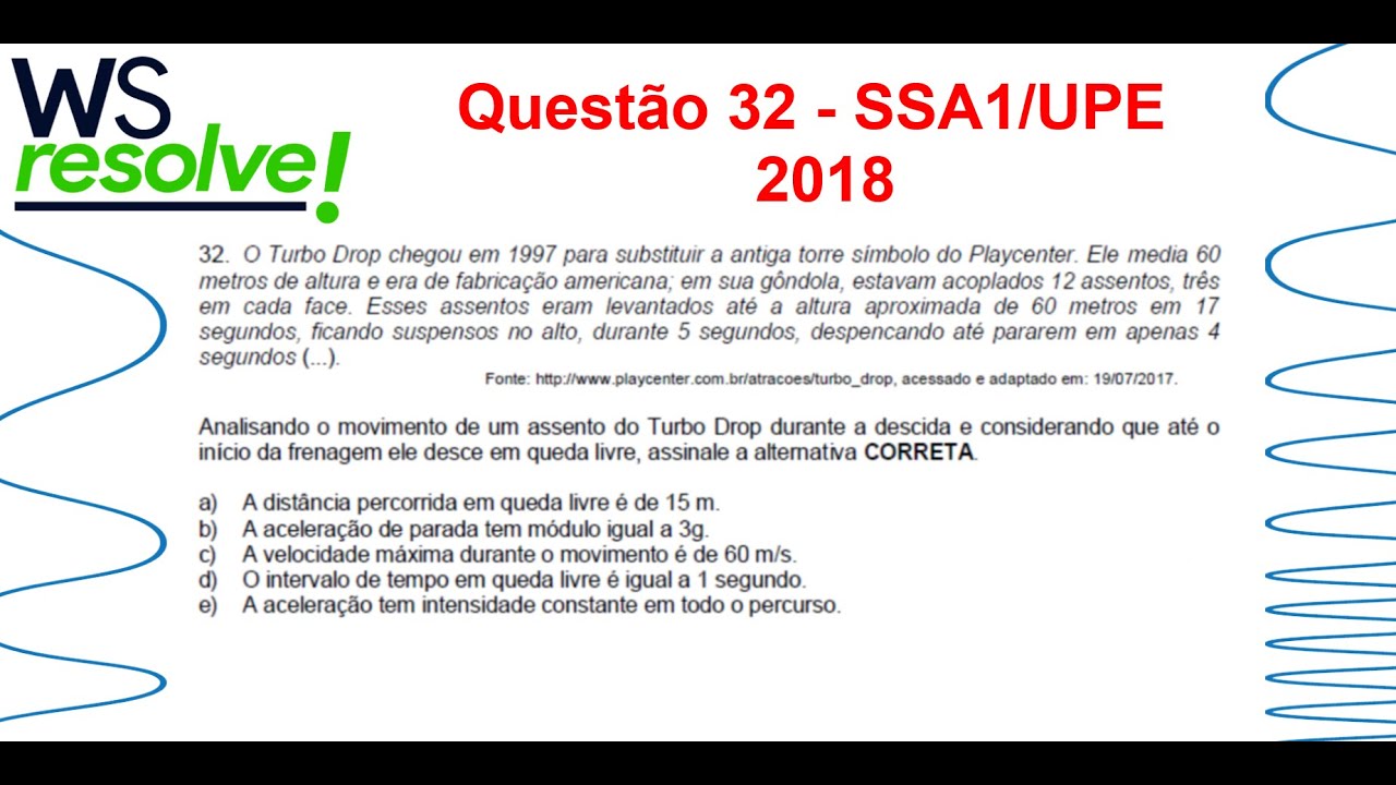 Questão 32-SSA1/UPE 2018