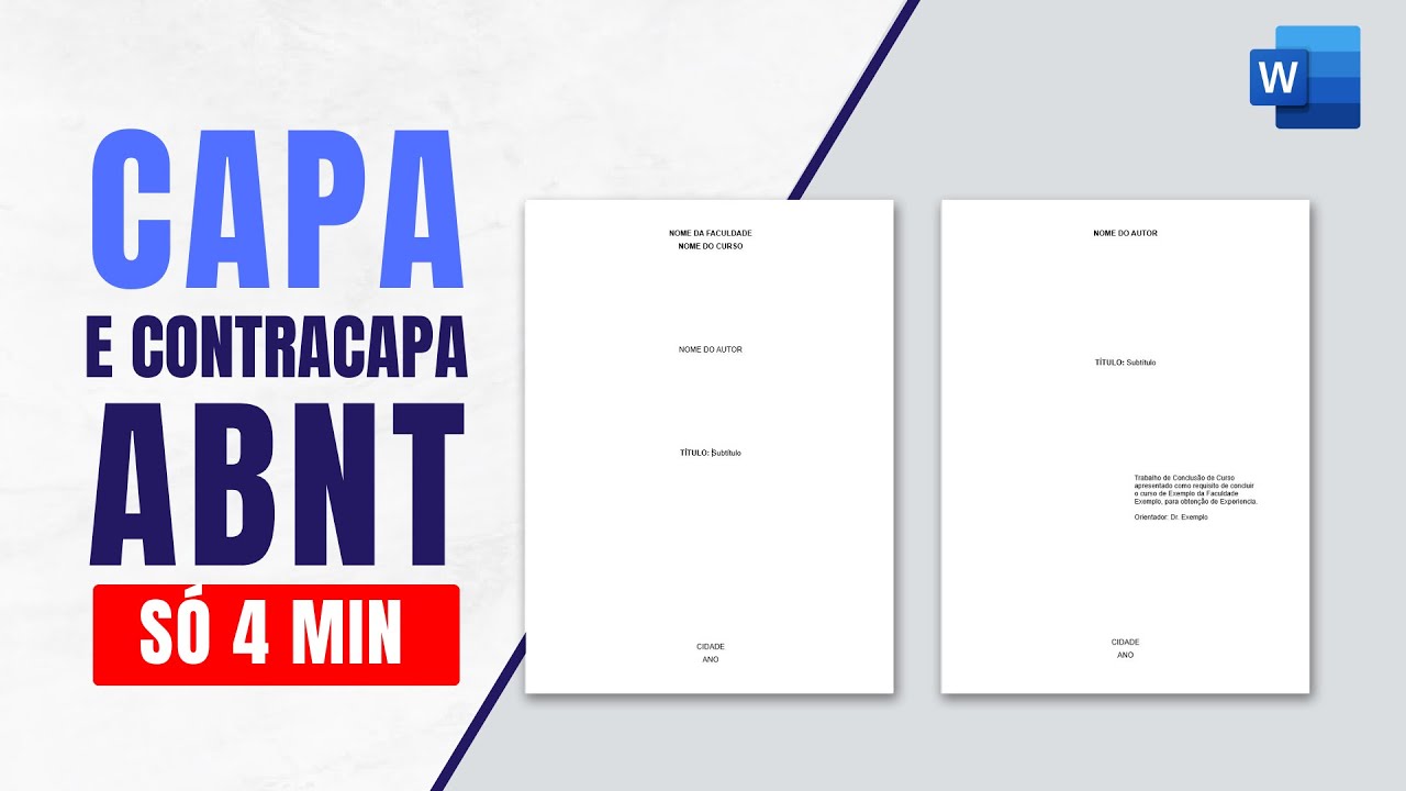 Capa e Contracapa ABNT no Word (Passo a Passo) - TCC e Trabalhos 2026