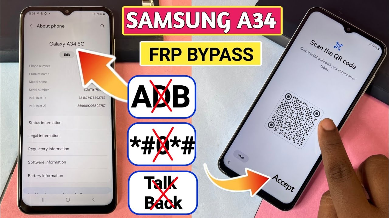 Without PC 2024:- SAMSUNG A34 5G / A34 FRP BYPASS Android 14 | Samsung Frp Bypass 2024✔️New Security