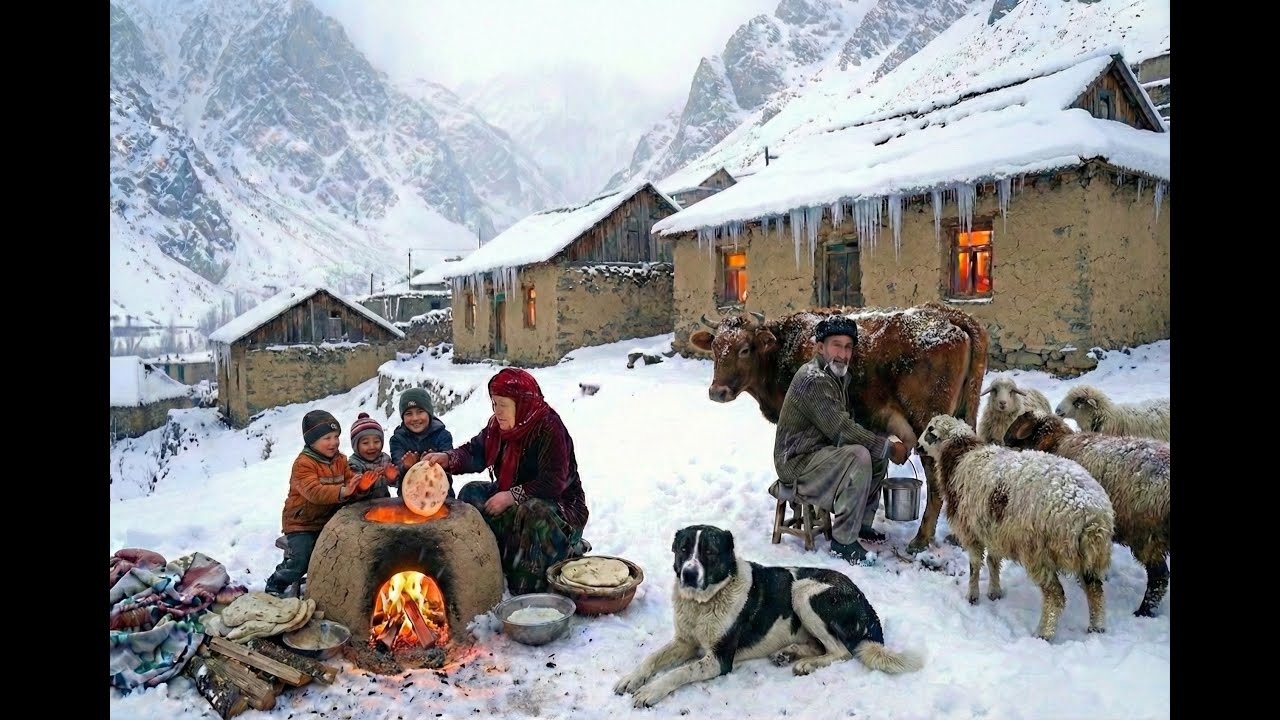 Surviving Extreme Cold in Iran’s Mountain Village | Traditional Breakfast