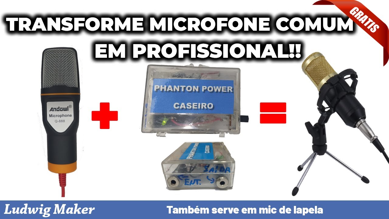 FUNCIONA NO BM 800 PHANTOM POWER CASEIRO FONTE MICROFONE CAPACITIVO  COMO FAZER ÁUDIO PROFISSIONAL