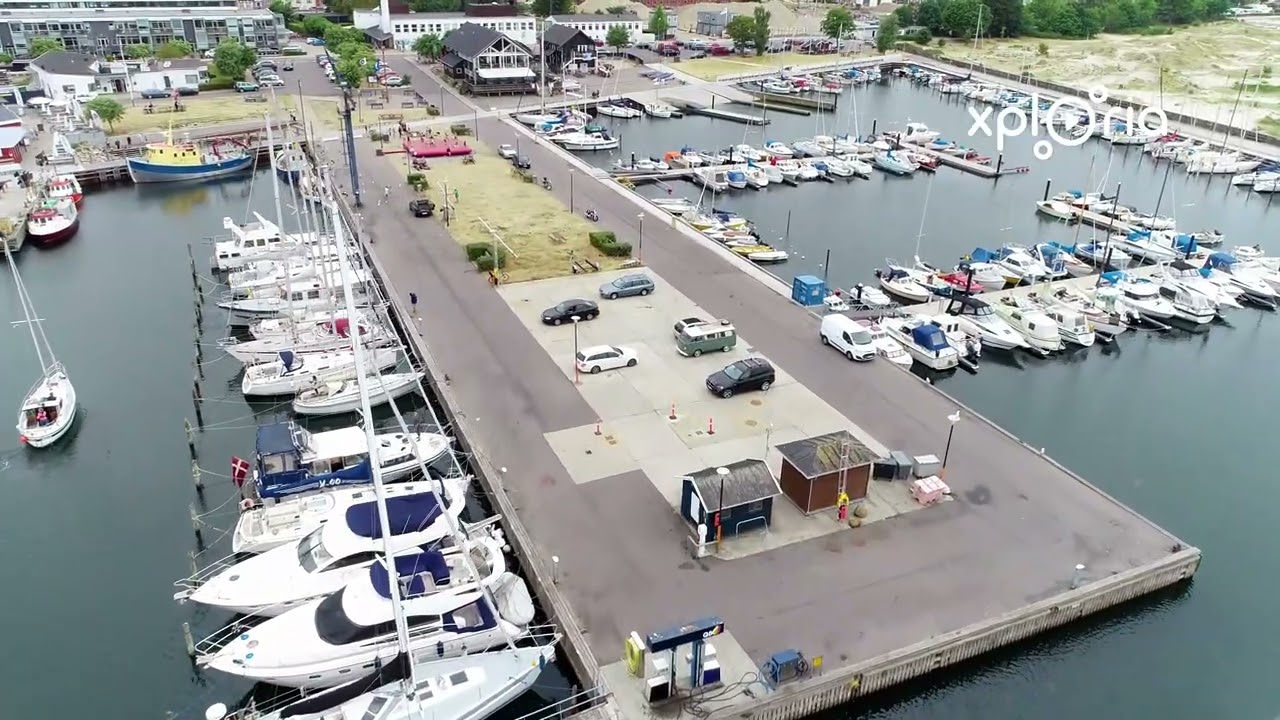 Helsingor havn, Helsingør Havn Baltic Denmark 2018.07 aerial video