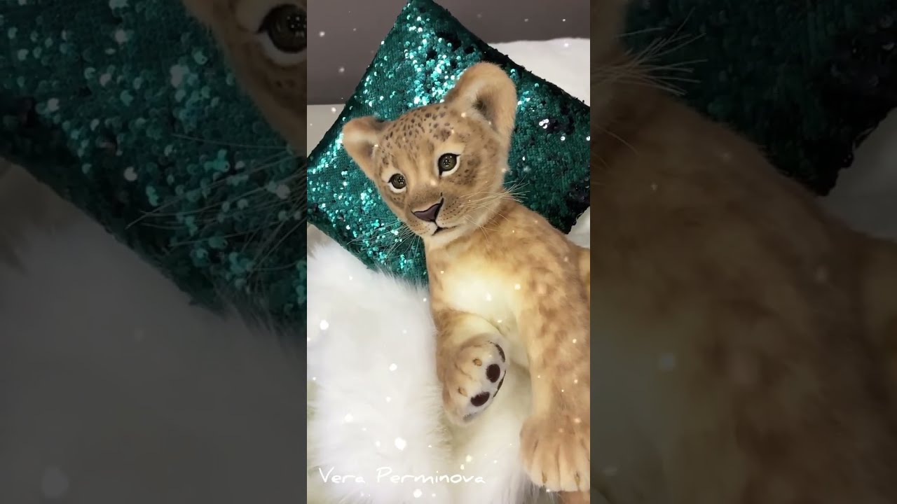 Video review of a replica of a baby lion/Soft Sculpture/100% synthetic fur - Luver_Soft_Sculpture