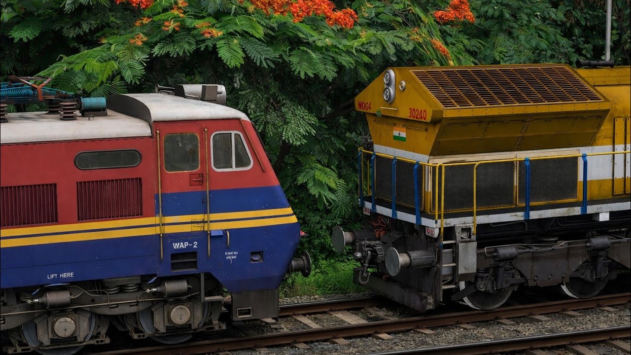 WDG4 Diesel Engine Shunting Icf Passenger Train On Secondrabad Washing Line 