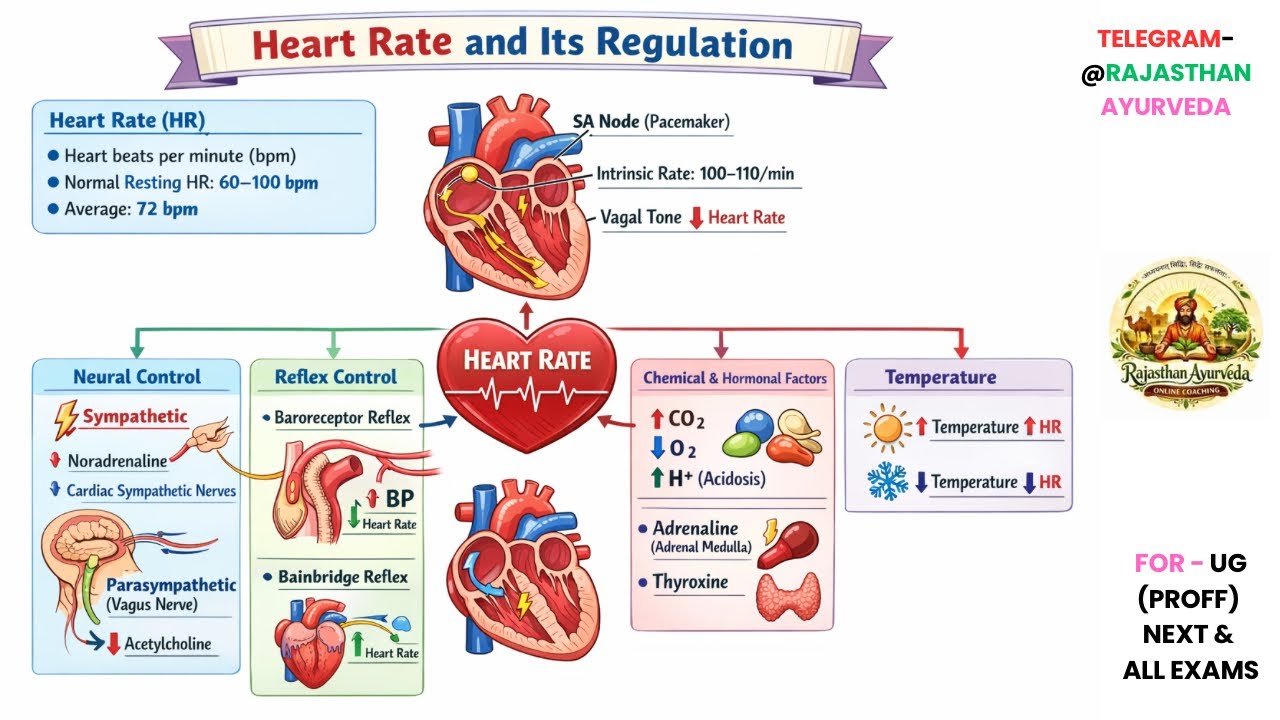Heart Rate and It’s Regulation in Hindi and English Language l Ug l NeXT l All Exams l