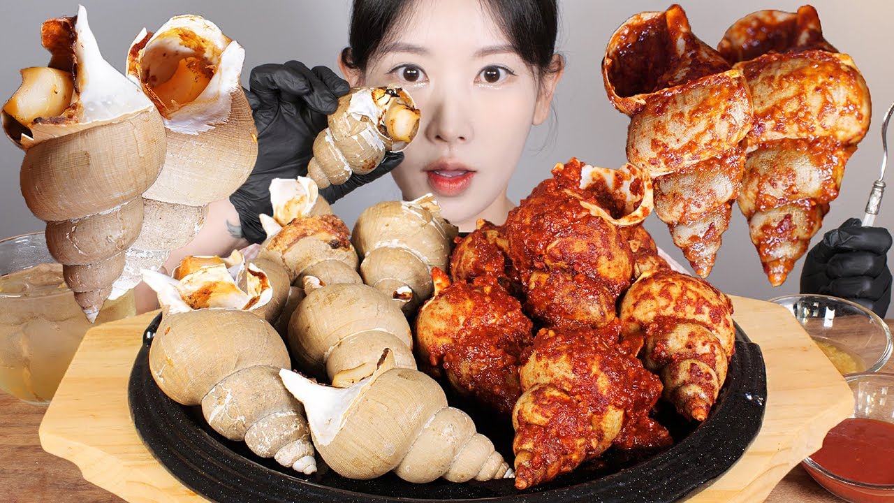 Копье и жареное морское копье [eating show] mukbang korean food