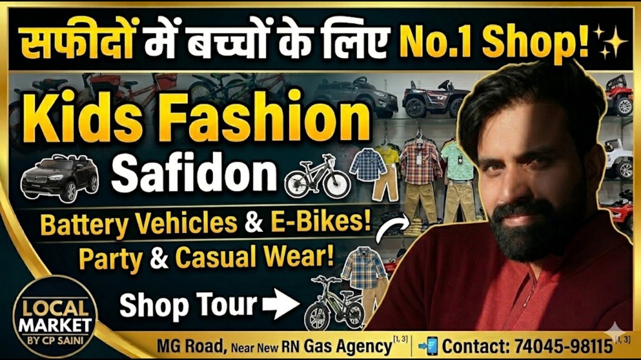 🛍️ Kids Fashion Safidon | Best Cycles, Toys & Party Wear | LOCAL MARKET BY CP SAINI