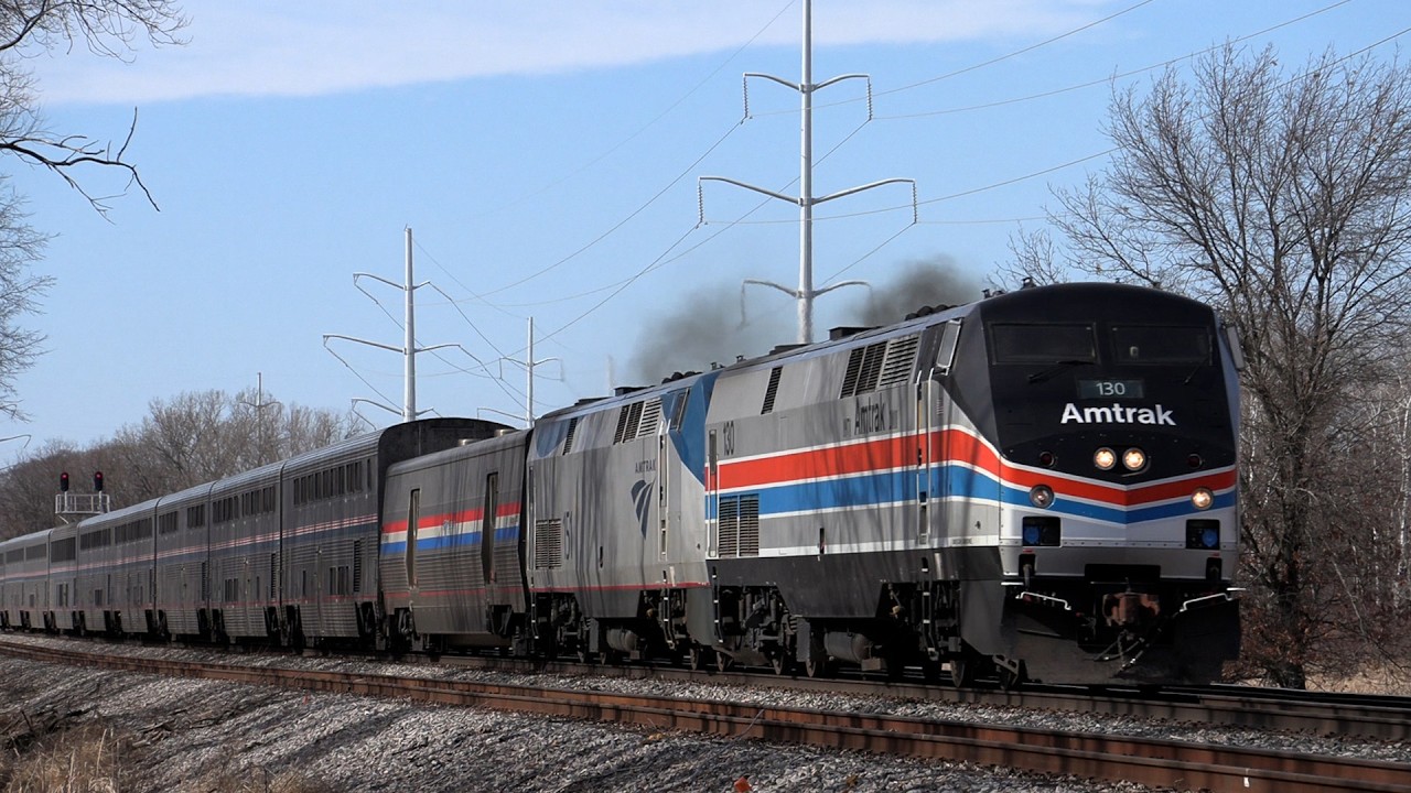 Amtrak 130 Phase II Heritage Unit Leads No. 8 + CP Yard Job at Portage 3/13/2021
