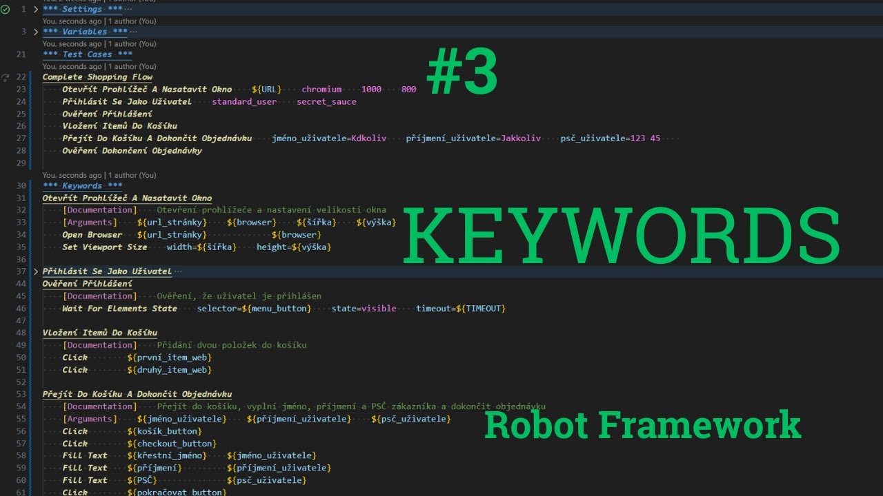 Robot Framework CZ #3 | Vlastní Keywords Tutoriál - Přehledný a Flexibilní kód!