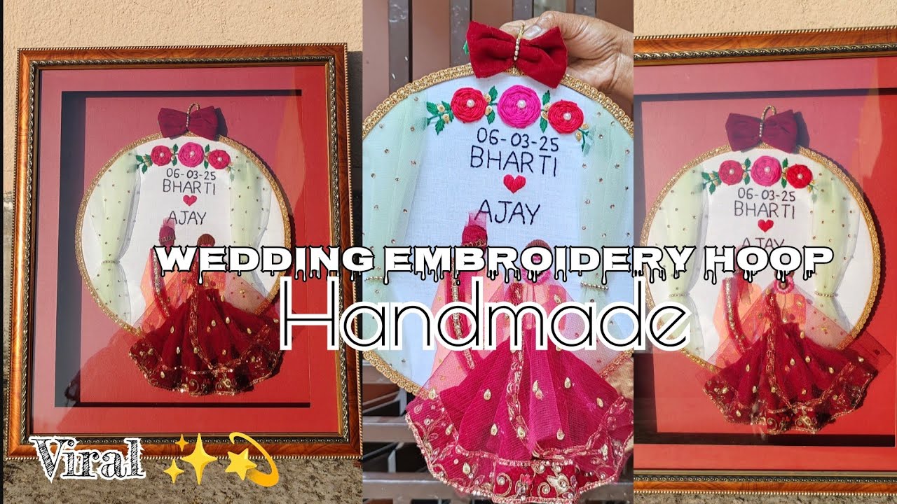 Treandy🔥 Wedding Embroidery Hoop/Handmade ❤️/DIY😍