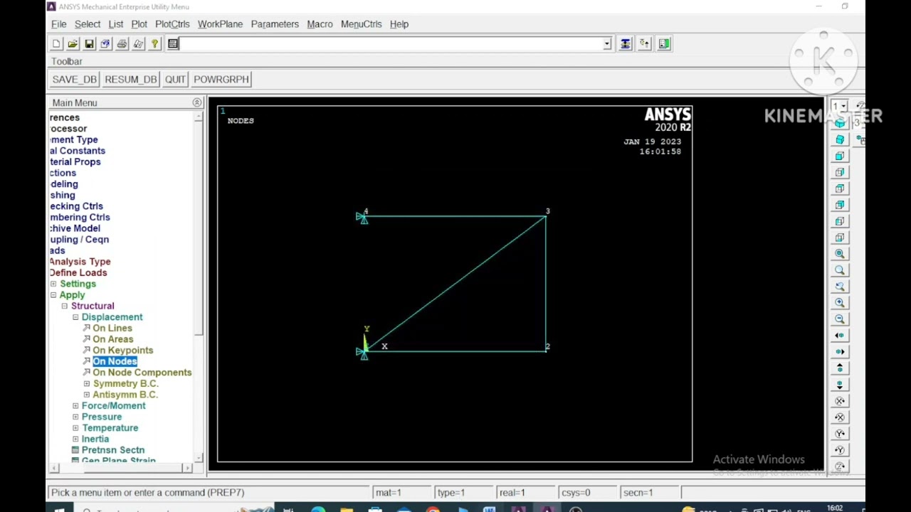 Truss member four nodes solving  using Ansys Mechanical APDL