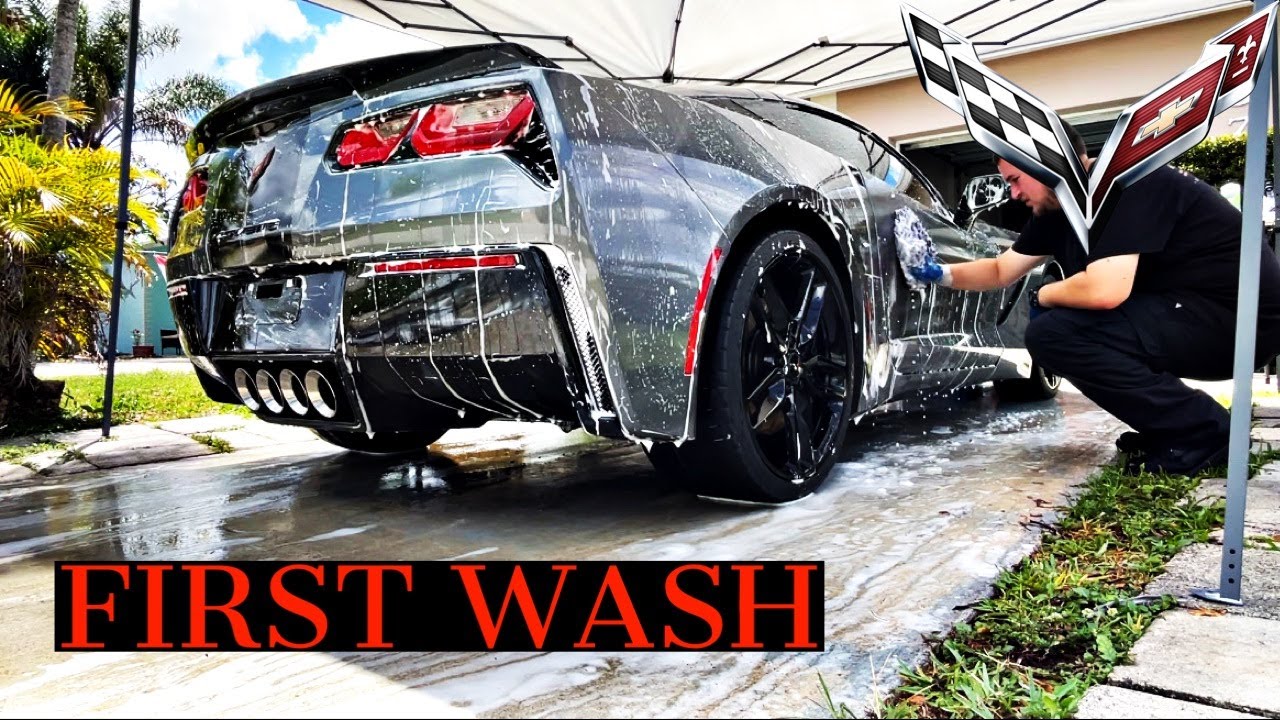C7 Corvette - First Wash After Coating - Exterior Auto Detailing **ASMR**