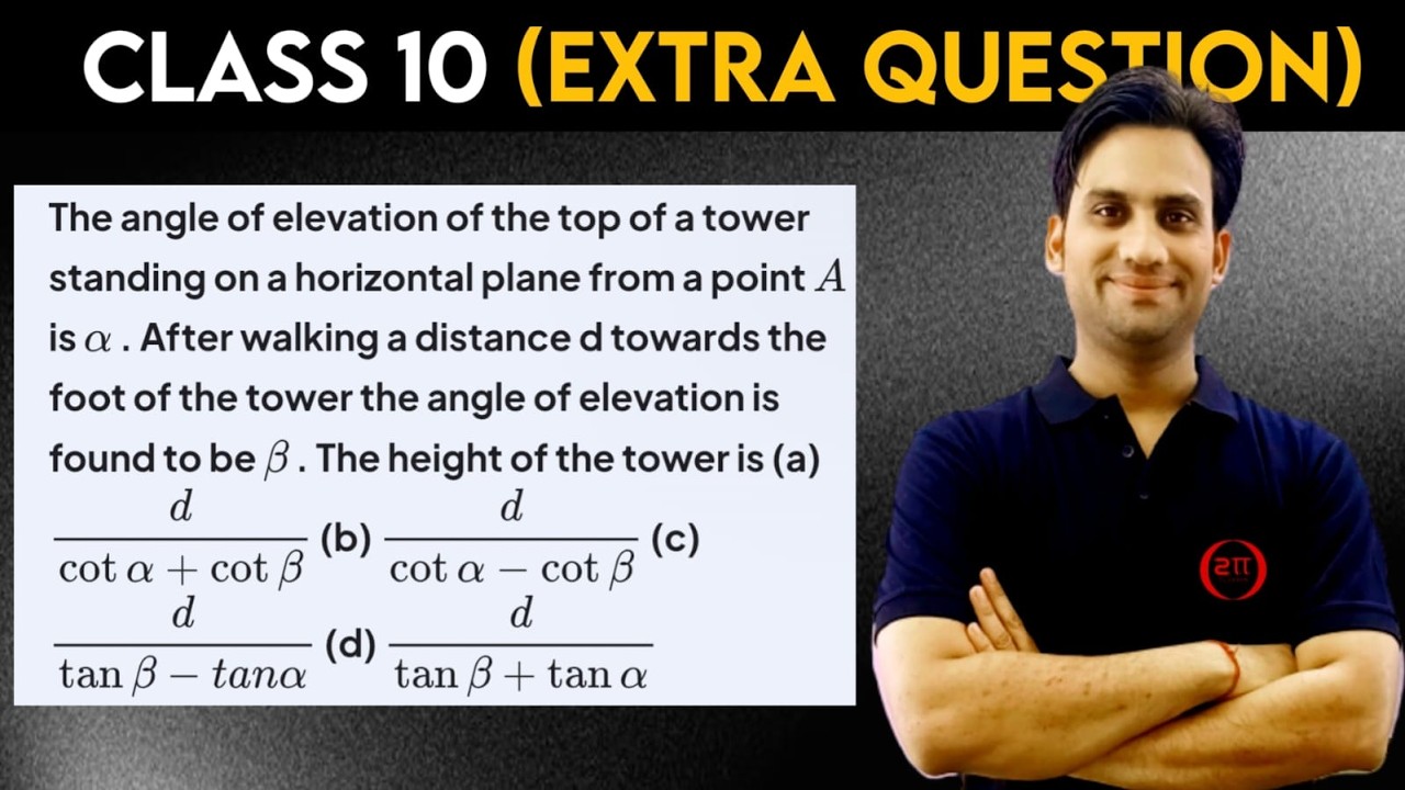The angle of elevation of the top of a tower standing on a horizontal plane from a point A is α.