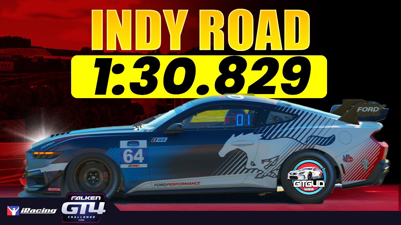 Руководство по трассе iRacing Ford Mustang GT4 Indy Road &mdash; 1:30.829