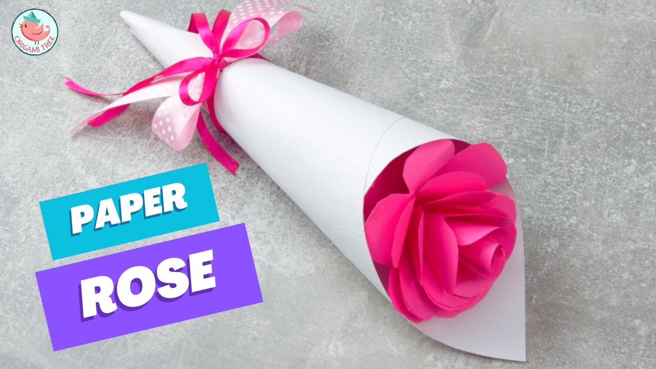 🌹 Single Paper Rose Bouquet Tutorial 💕 BEGINNERS | Easy DIY Paper Craft Rose Flower