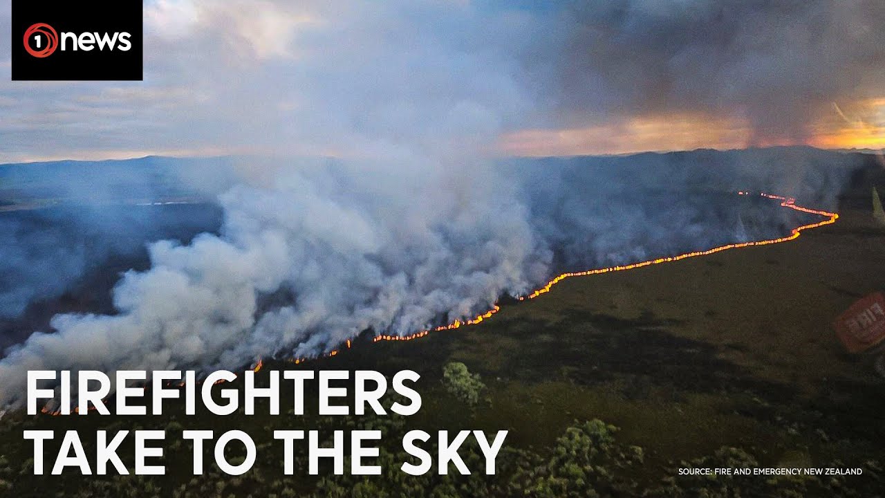 Over 1000 hectares of land burns in Waikato wetlands blaze | 1News on TVNZ+