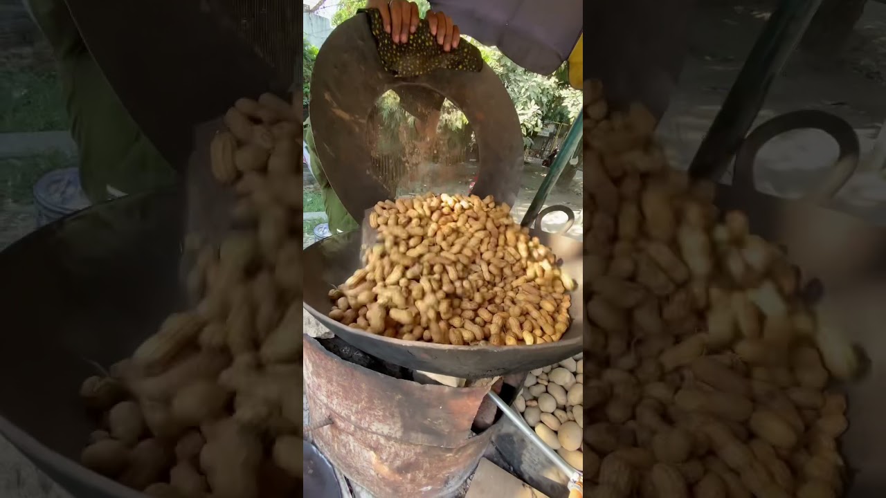 Roasting Peanuts in Sand | Street Food | #shorts