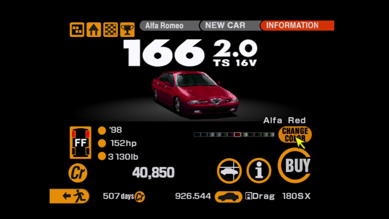 Gran Turismo 2 (PS1) NTSC (USA Version) - All Cars from West City - Full HD