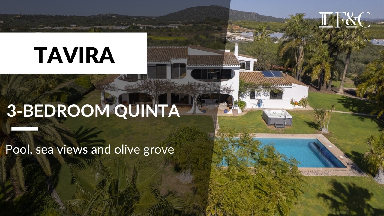 Algarve property for sale - Olhão - Luxury 3-Bedroom Quinta with Pool, Sea Views and Olive Grove.