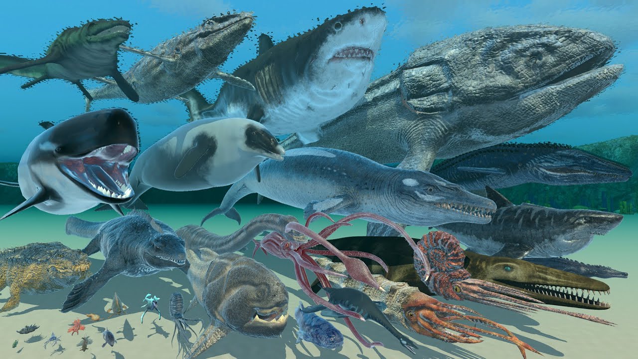 Extinct Marine Animal Size Comparison - 3D Animation Comparison