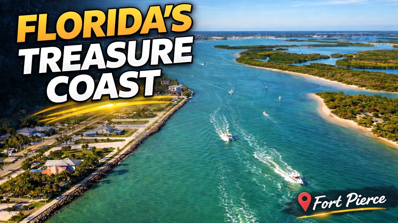 Fort Pierce Inlet Florida and Surrounding Area. 4K Drone fly Around.