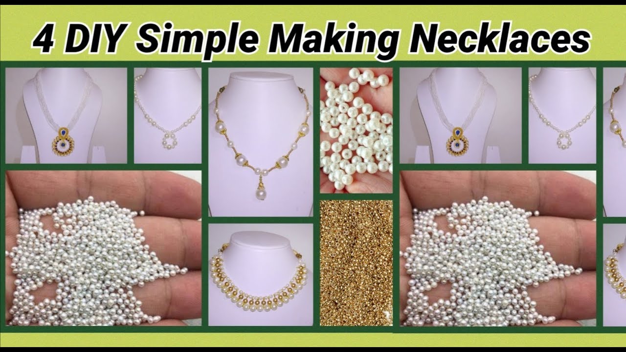 4 DIY Necklaces making with pearl beads