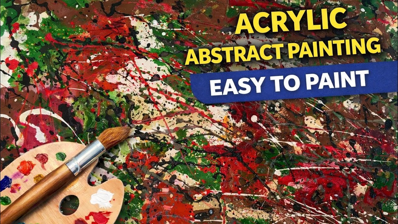 Abstract Camouflage Painting with Watercolour & Acrylic | Step by Step | #Art #Drawing #EasyToPaint