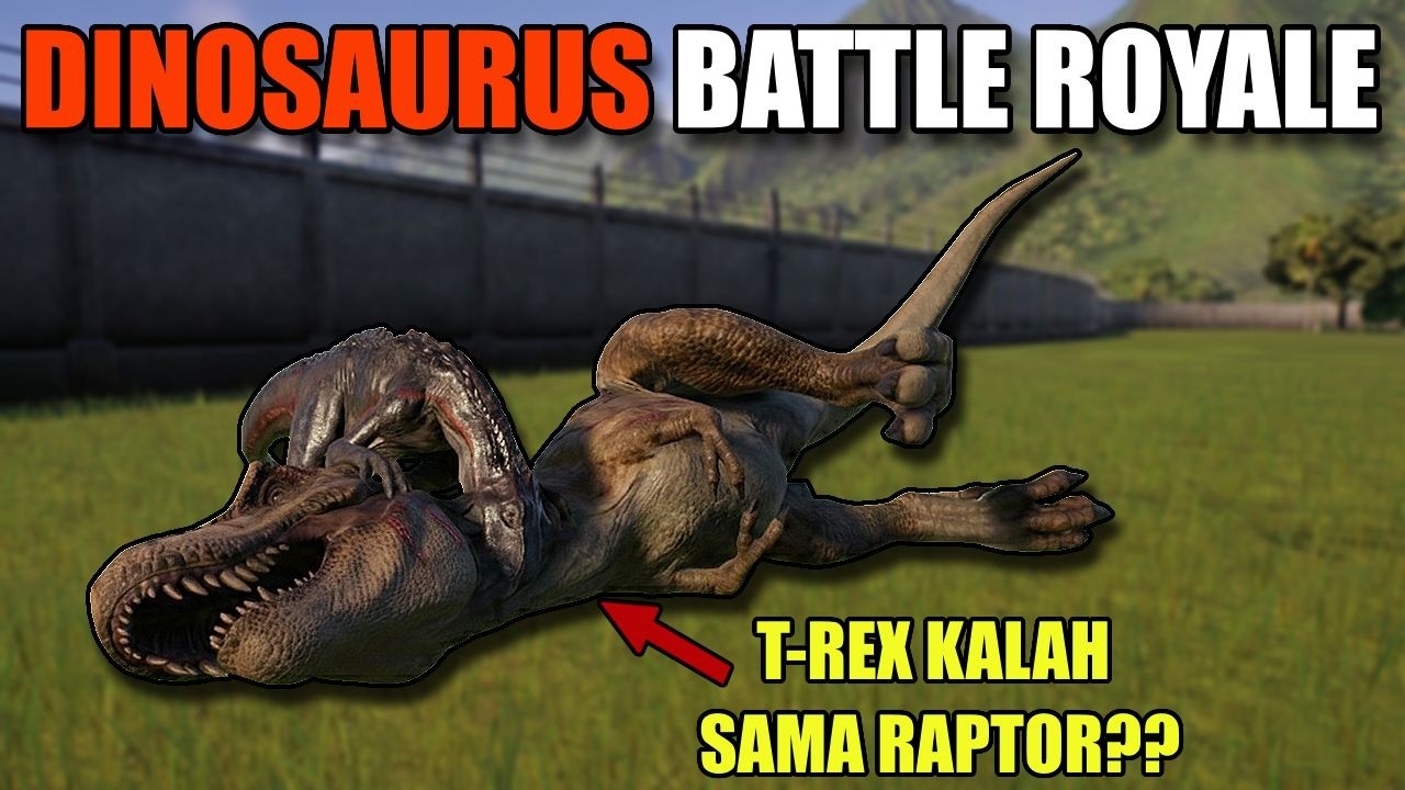 BATTLE ROYALE DINOSAURUS KARNIVORA!  T-Rex vs Indominus vs Indoraptor di Jurassic World Evolution 2