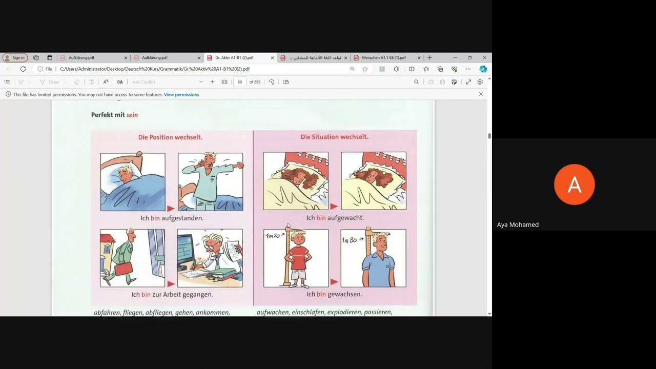 A1 1 شرح الدرس الحادى عشر من كتاب منشن Lektion 11 Teil 1