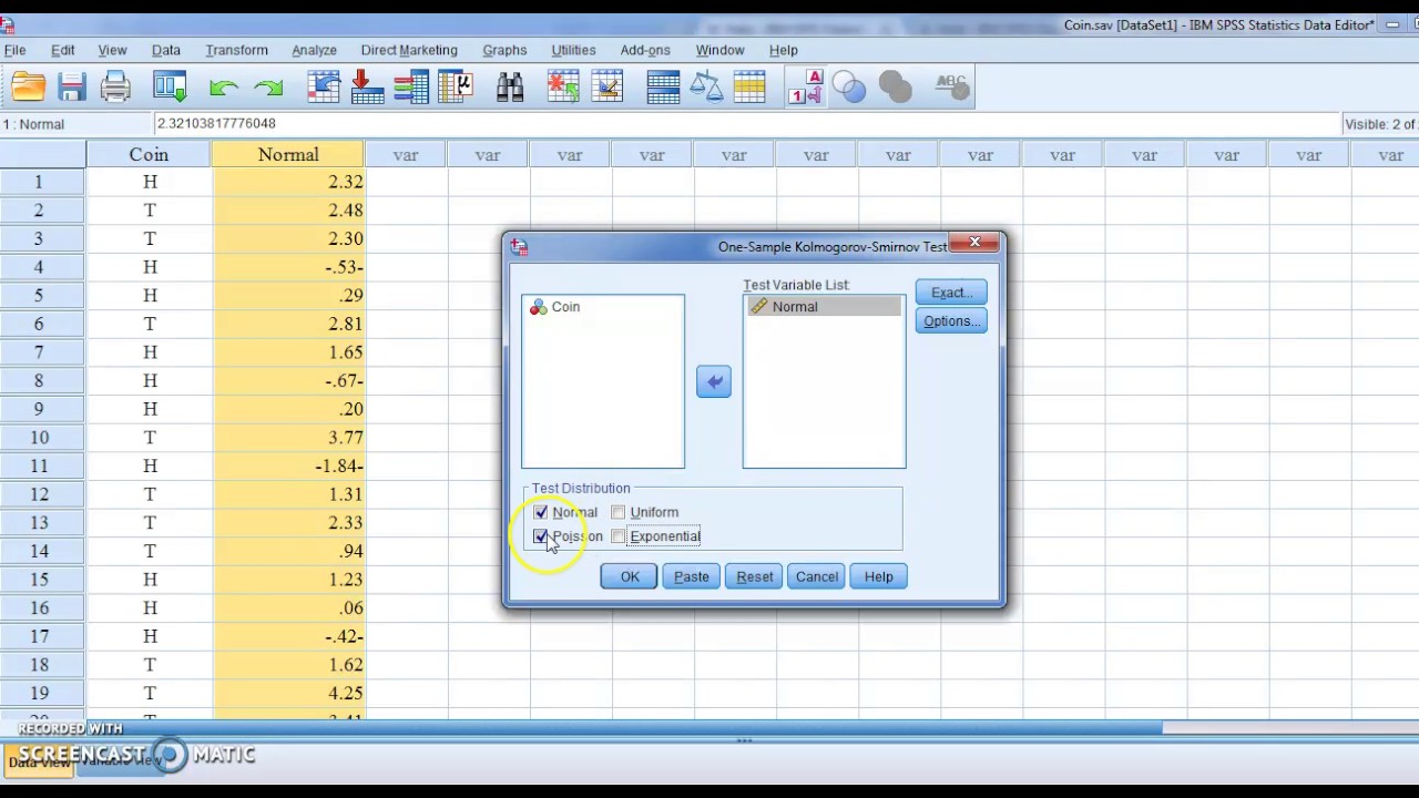 #SPSS v.23 :Lesson 77 اختبارالتوزيع الطبيعي  كولموجروف سميرنوف   Kolmogorov-Smirnov