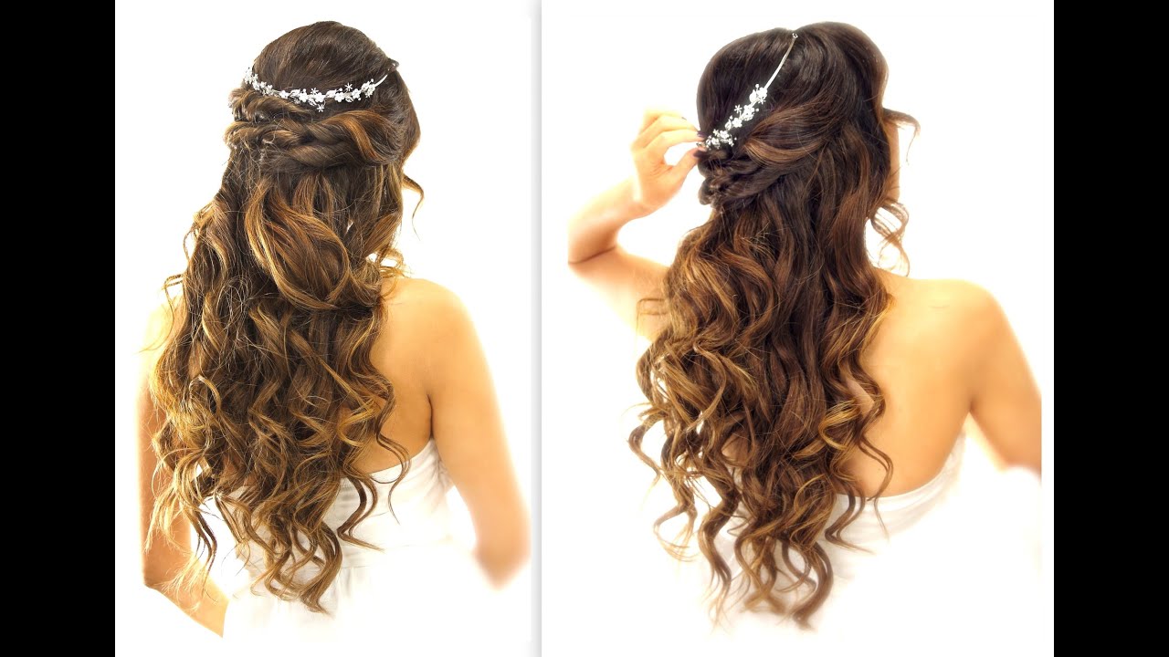 ★ EASY Wedding Half-Updo HAIRSTYLE with CURLS | Bridal Hairstyles for Long Medium Hair