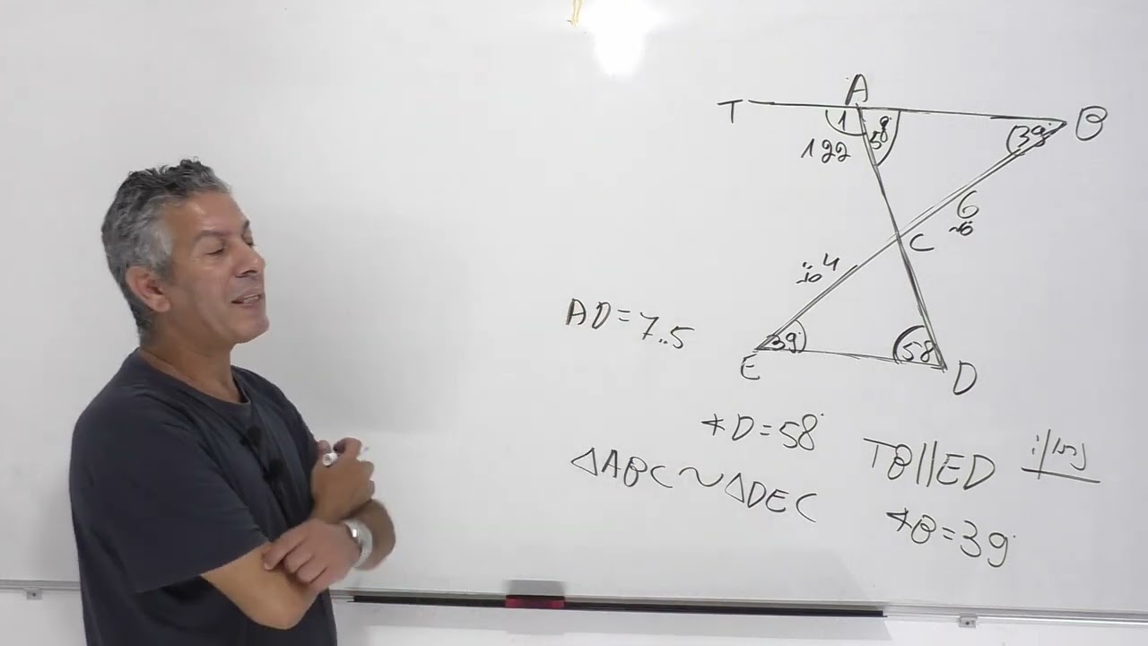 גיאומטריה כיתה ח-קוים מקבילים.דמיון משולשים ויחס בין הצלעות של משולשים דומים.